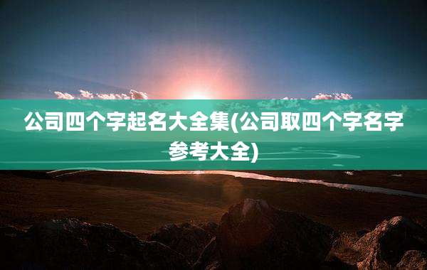 公司四个字起名大全集(公司取四个字名字参考大全)