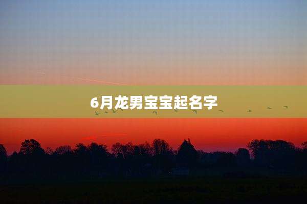 6月龙男宝宝起名字
