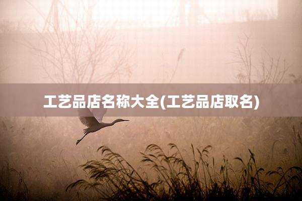 工艺品店名称大全(工艺品店取名)