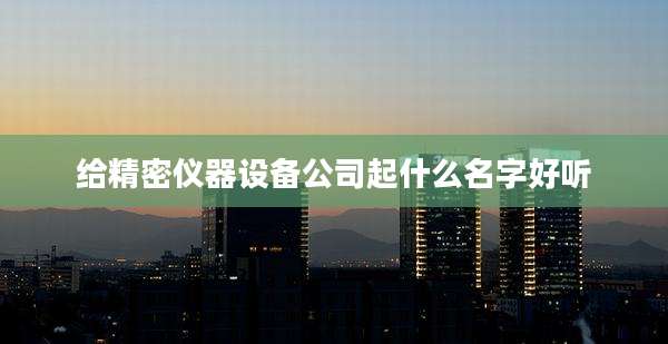 给精密仪器设备公司起什么名字好听