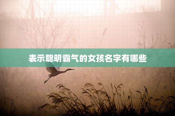 表示聪明霸气的女孩名字有哪些