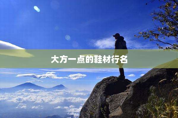 大方一点的鞋材行名