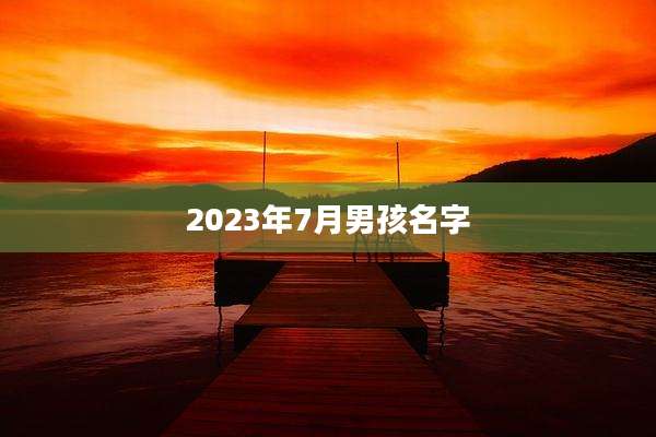 2023年7月男孩名字