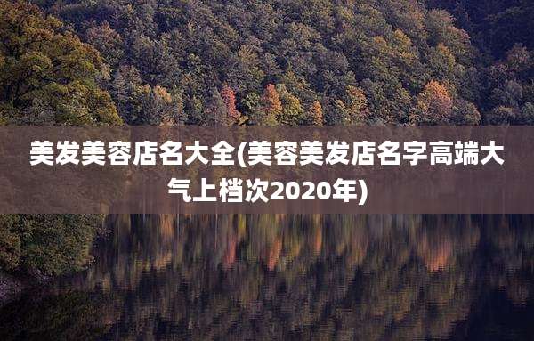 美发美容店名大全(美容美发店名字高端大气上档次2020年)