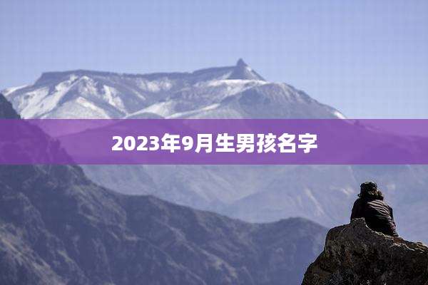 2023年9月生男孩名字