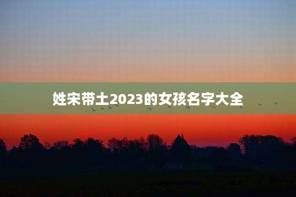 姓宋带土2023的女孩名字大全
