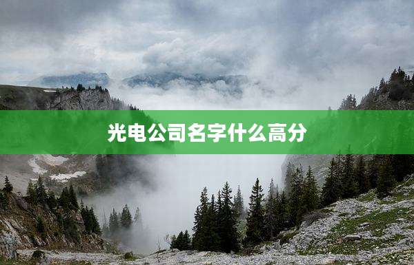 光电公司名字什么高分