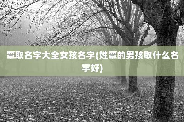 覃取名字大全女孩名字(姓覃的男孩取什么名字好)