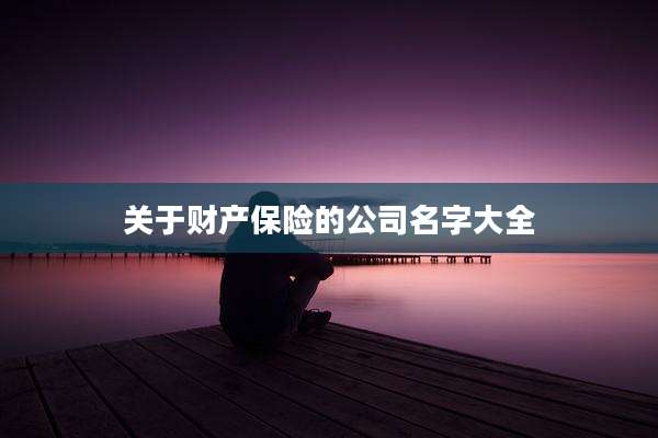 关于财产保险的公司名字大全