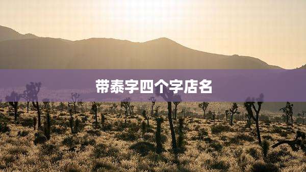 带泰字四个字店名