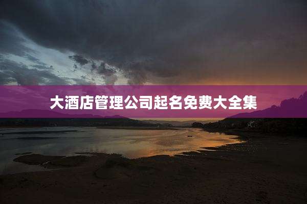 大酒店管理公司起名免费大全集