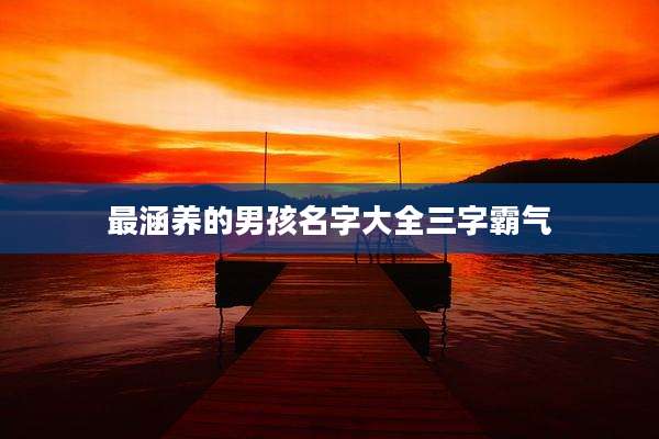 最涵养的男孩名字大全三字霸气
