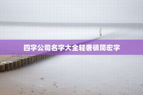 四字公司名字大全轻奢极简宏字