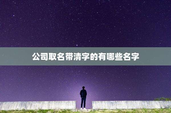 公司取名带清字的有哪些名字
