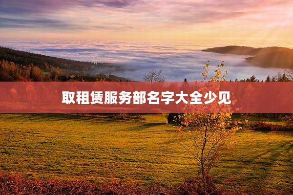 取租赁服务部名字大全少见