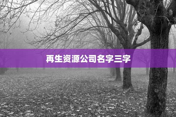 再生资源公司名字三字
