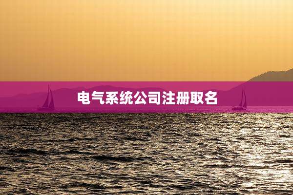电气系统公司注册取名