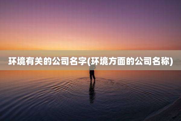 环境有关的公司名字(环境方面的公司名称)
