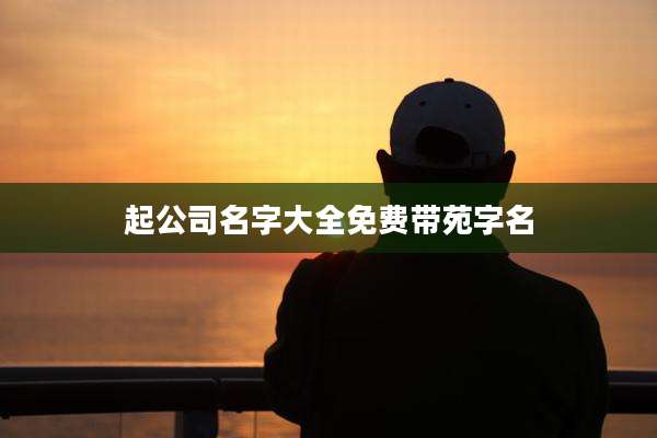 起公司名字大全免费带苑字名