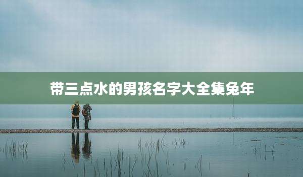 带三点水的男孩名字大全集兔年