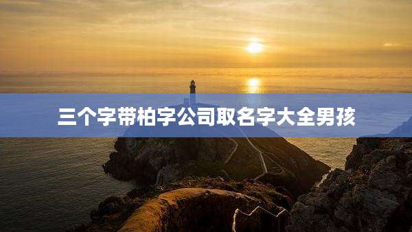 三个字带柏字公司取名字大全男孩