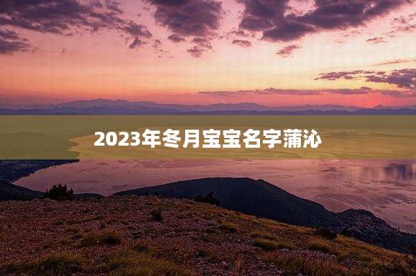 2023年冬月宝宝名字蒲沁