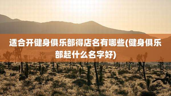 适合开健身俱乐部得店名有哪些(健身俱乐部起什么名字好)