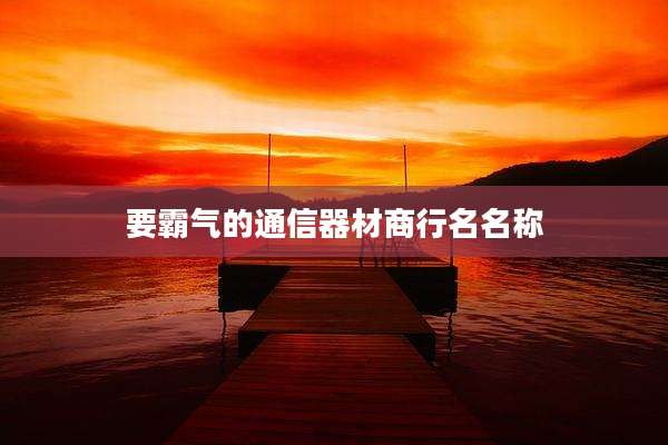 要霸气的通信器材商行名名称