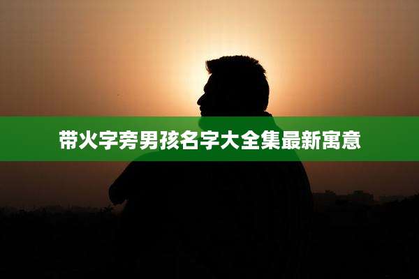 带火字旁男孩名字大全集最新寓意