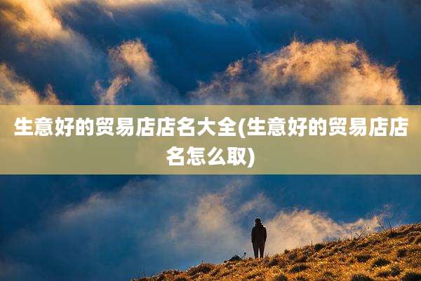 生意好的贸易店店名大全(生意好的贸易店店名怎么取)