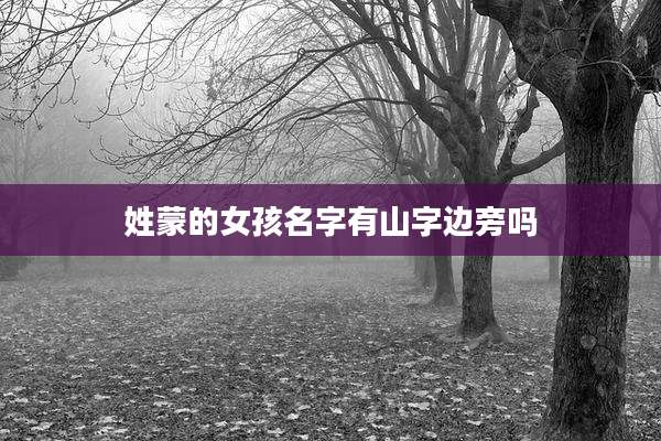 姓蒙的女孩名字有山字边旁吗