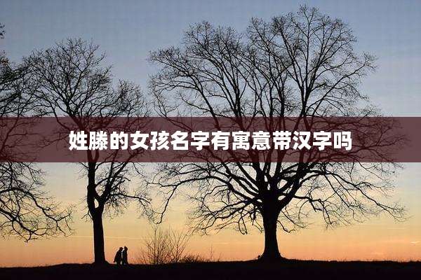 姓滕的女孩名字有寓意带汉字吗