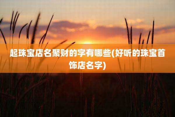 起珠宝店名聚财的字有哪些(好听的珠宝首饰店名字)