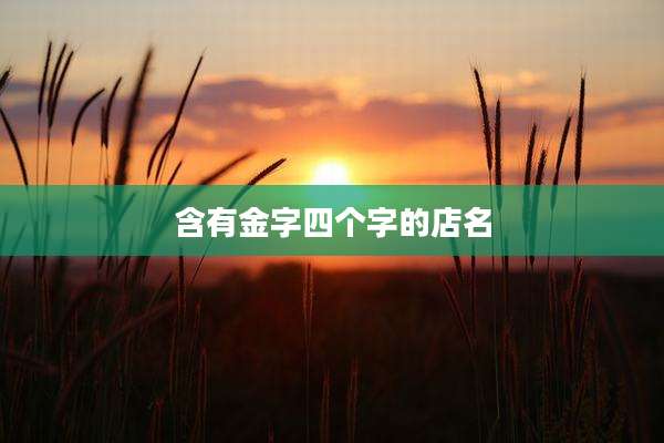 含有金字四个字的店名