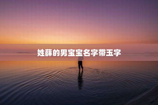 姓薛的男宝宝名字带玉字