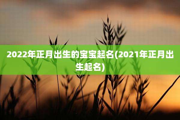 2022年正月出生的宝宝起名(2021年正月出生起名)