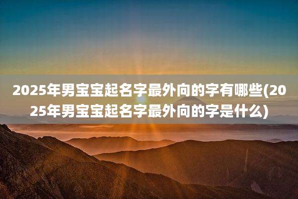 2025年男宝宝起名字最外向的字有哪些(2025年男宝宝起名字最外向的字是什么)