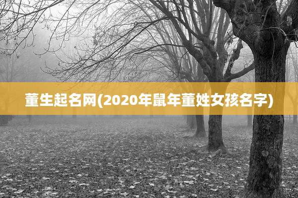 董生起名网(2020年鼠年董姓女孩名字)