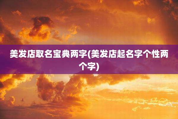 美发店取名宝典两字(美发店起名字个性两个字)