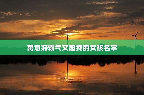 寓意好霸气又超拽的女孩名字