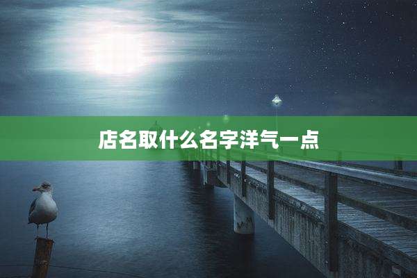 店名取什么名字洋气一点