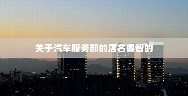 关于汽车服务部的店名睿智的