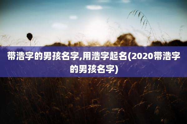 带浩字的男孩名字,用浩字起名(2020带浩字的男孩名字)