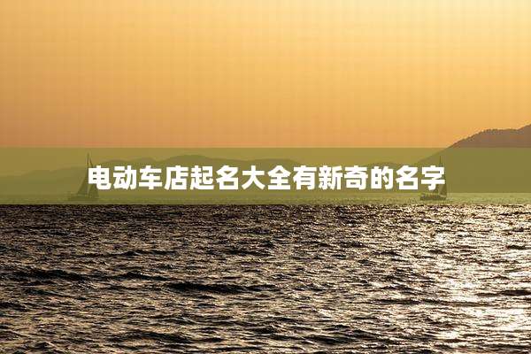 电动车店起名大全有新奇的名字