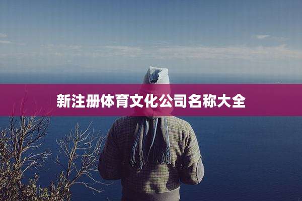 新注册体育文化公司名称大全
