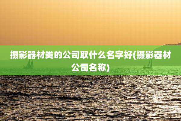 摄影器材类的公司取什么名字好(摄影器材公司名称)
