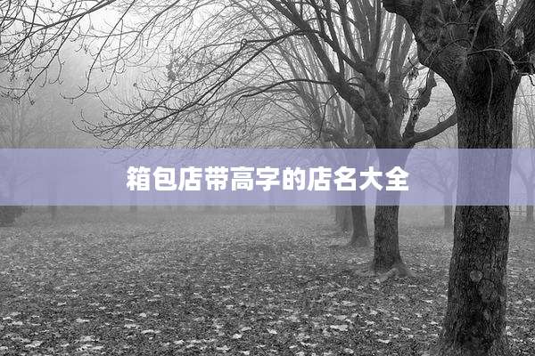 箱包店带高字的店名大全