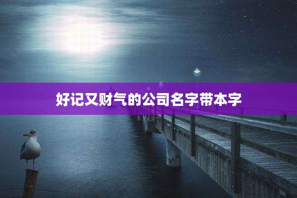 好记又财气的公司名字带本字