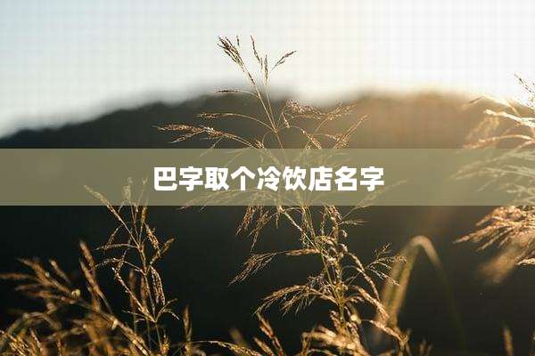 巴字取个冷饮店名字