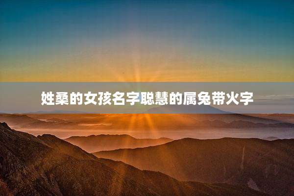 姓桑的女孩名字聪慧的属兔带火字